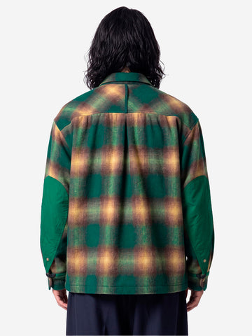 NORBIT Camicia a quadri in misto lana Verde