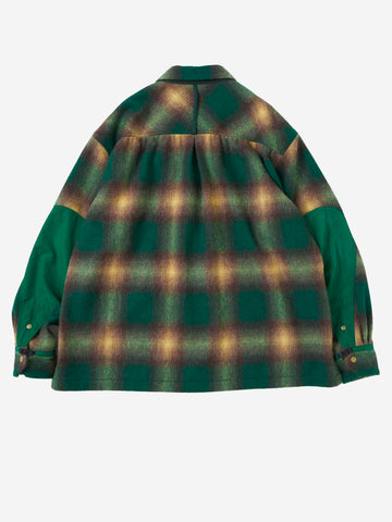 NORBIT Camicia a quadri in misto lana Verde