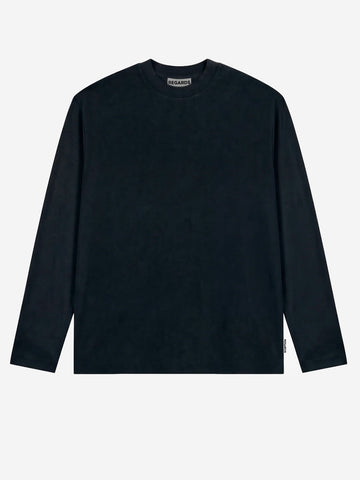 REGARDS T-shirt nera a manica lunga relaxed Nero lavato