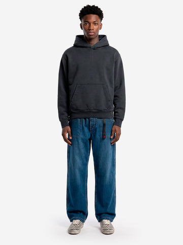 REGARDS Hoodie relaxed in Loopback nero lavato Nero lavato
