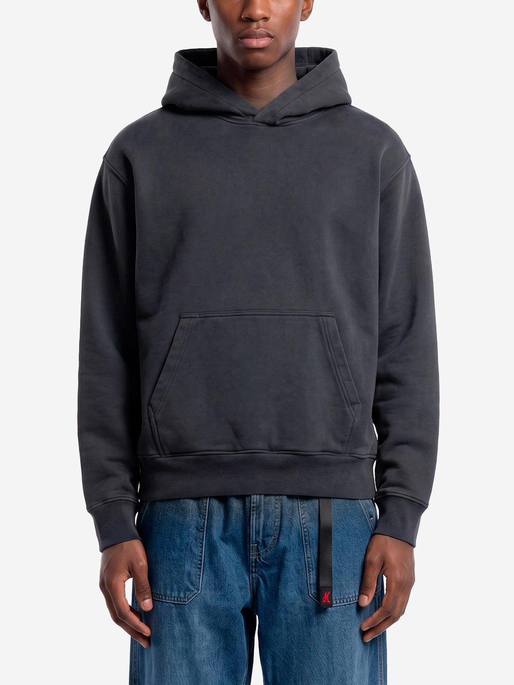 REGARDS Hoodie relaxed in Loopback nero lavato Nero lavato Urbanstaroma