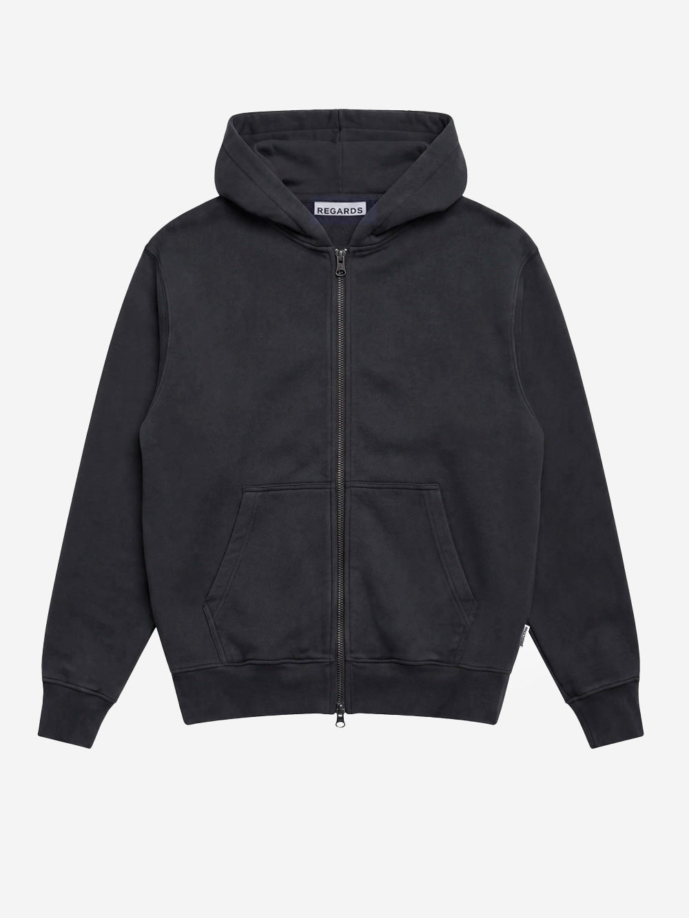 REGARDS Hoodie con zip relaxed in Loopback nero lavato Nero lavato Urbanstaroma