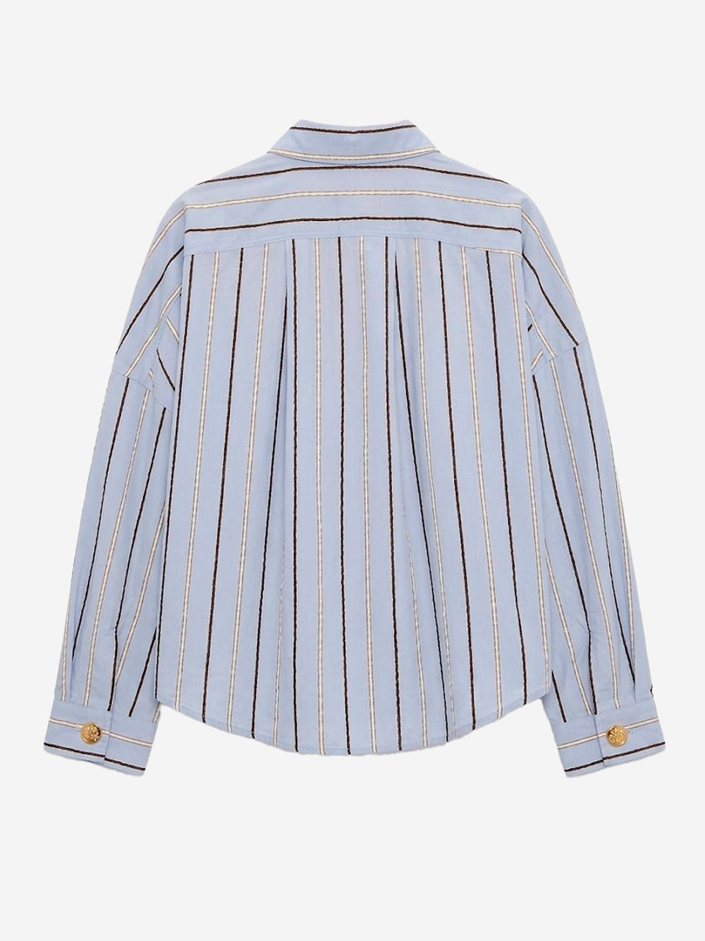 SESSUN Camicia celeste a righe con tasche e bottoni gioiello Celeste Urbanstaroma