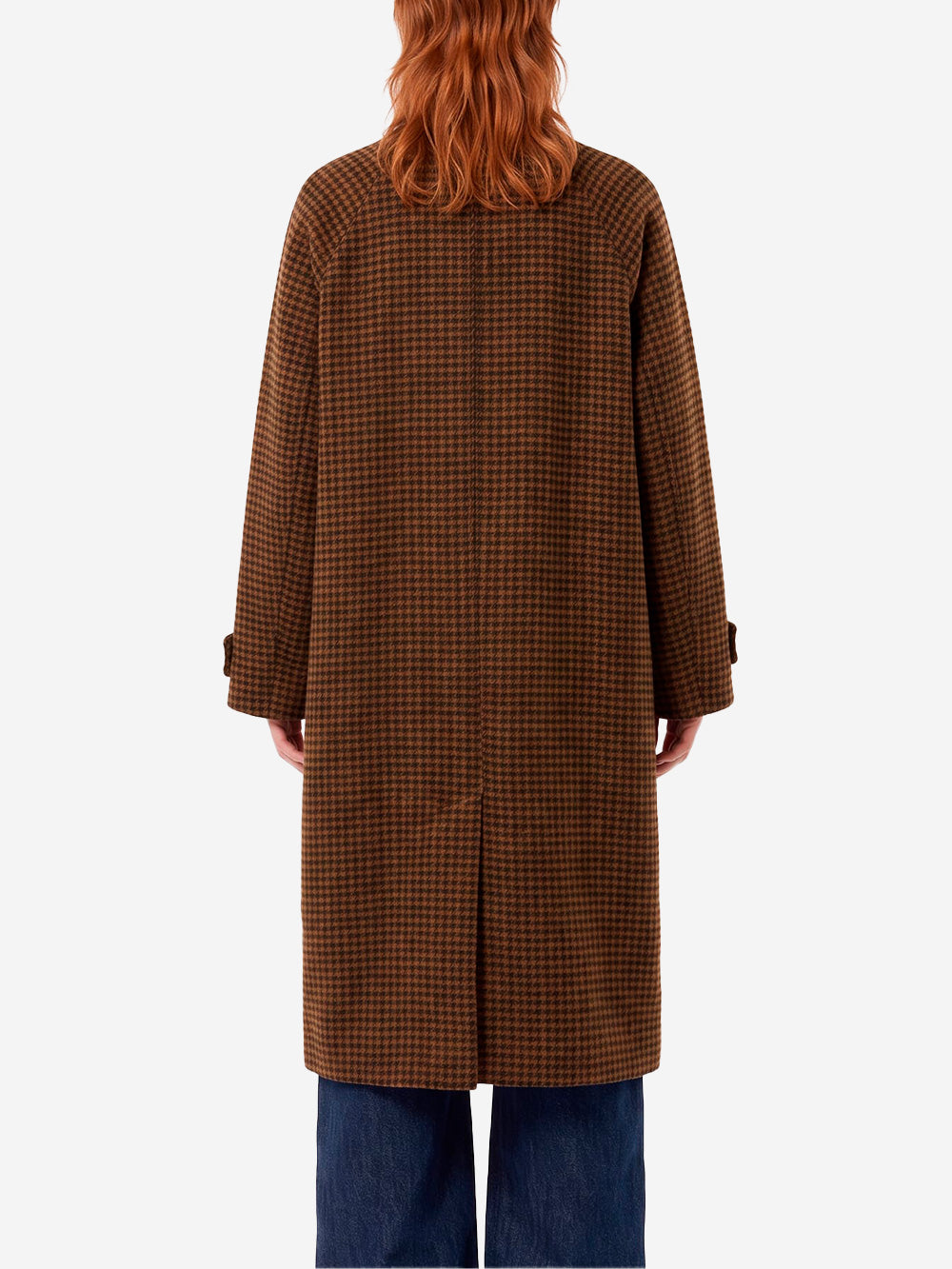 SESSUN Cappotto doppiopetto lungo marrone con collo alto Marrone Urbanstaroma