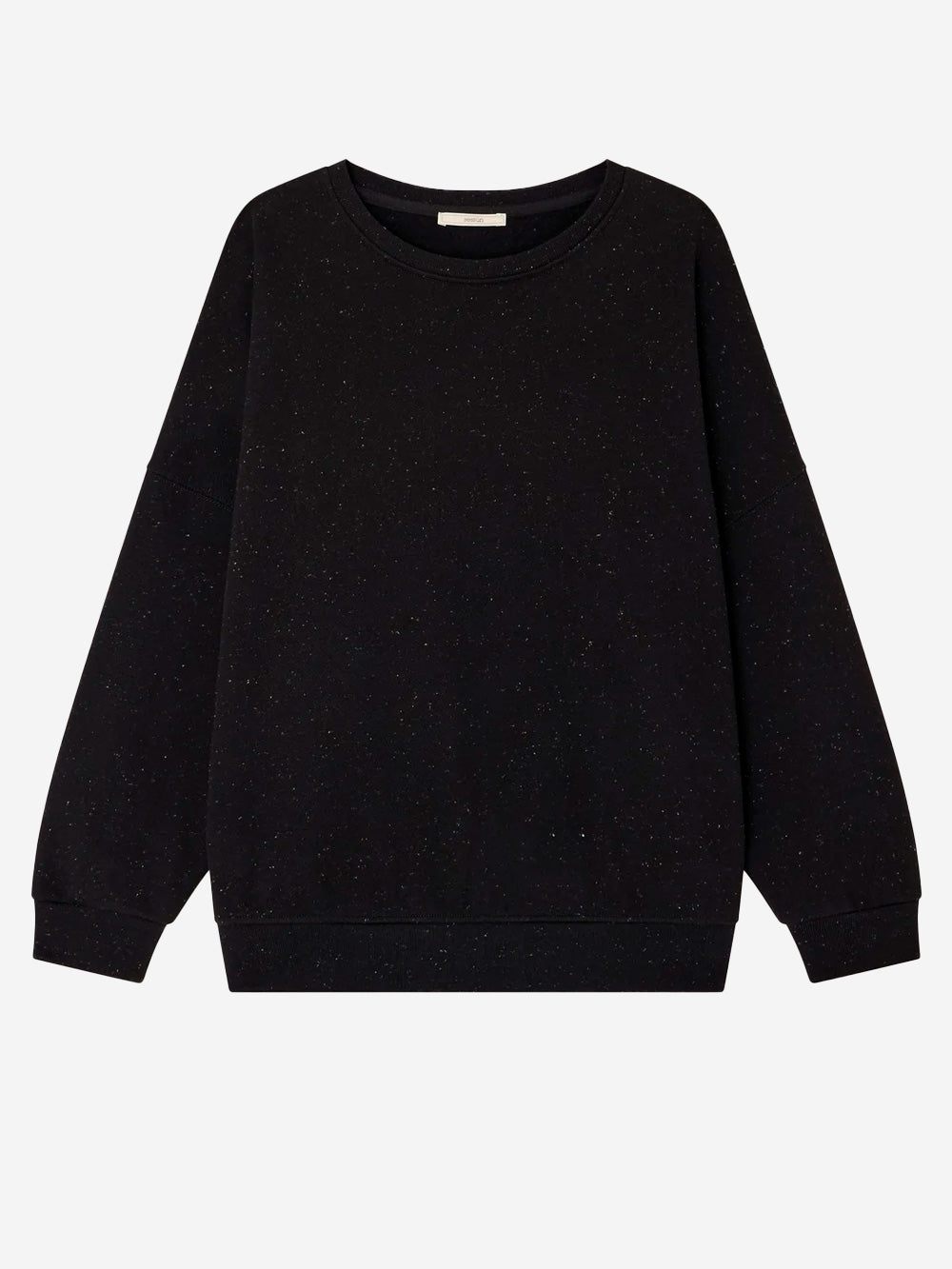 SESSUN Felpa oversize in fleece melange nero con jacron Nero Urbanstaroma
