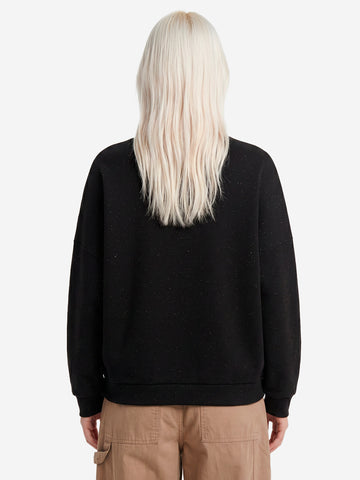 SESSUN Felpa oversize in fleece melange nero con jacron Nero
