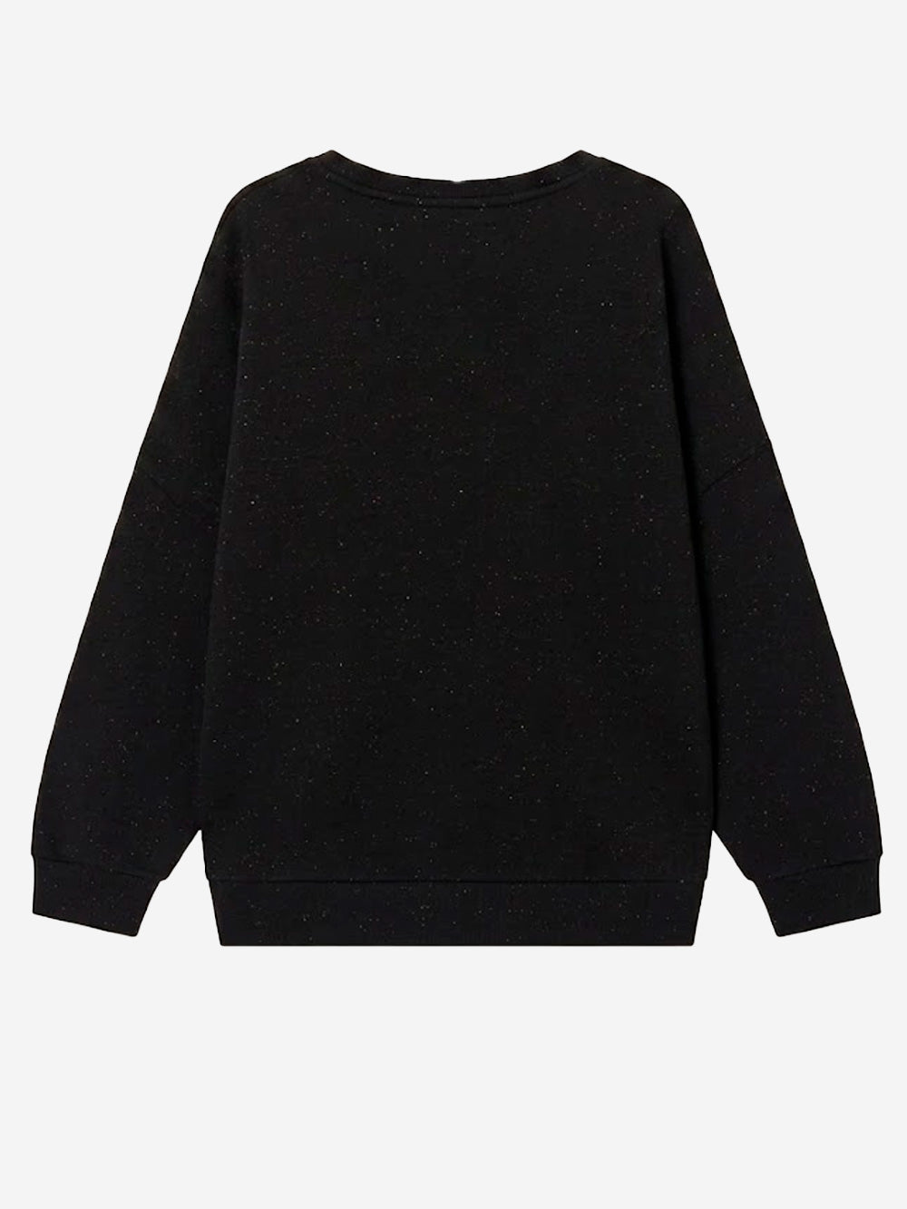 SESSUN Felpa oversize in fleece melange nero con jacron Nero Urbanstaroma