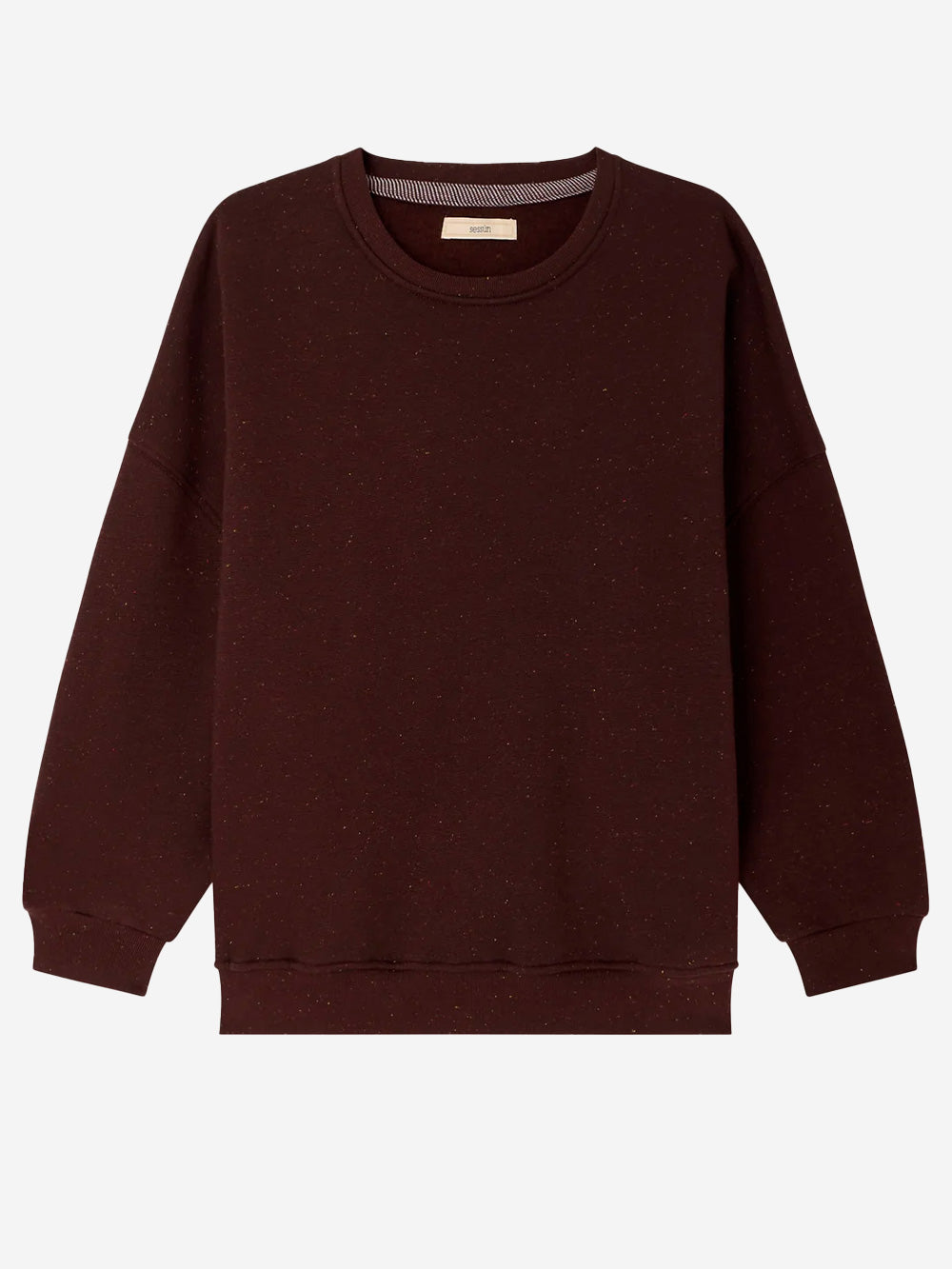 SESSUN Felpa oversize in fleece melange marrone con jacron Marrone Urbanstaroma