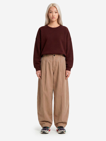 SESSUN Felpa oversize in fleece melange marrone con jacron Marrone
