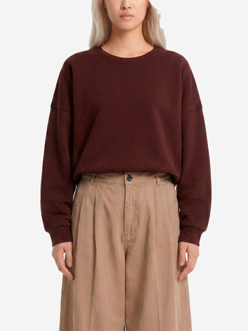SESSUN Felpa oversize in fleece melange marrone con jacron Marrone