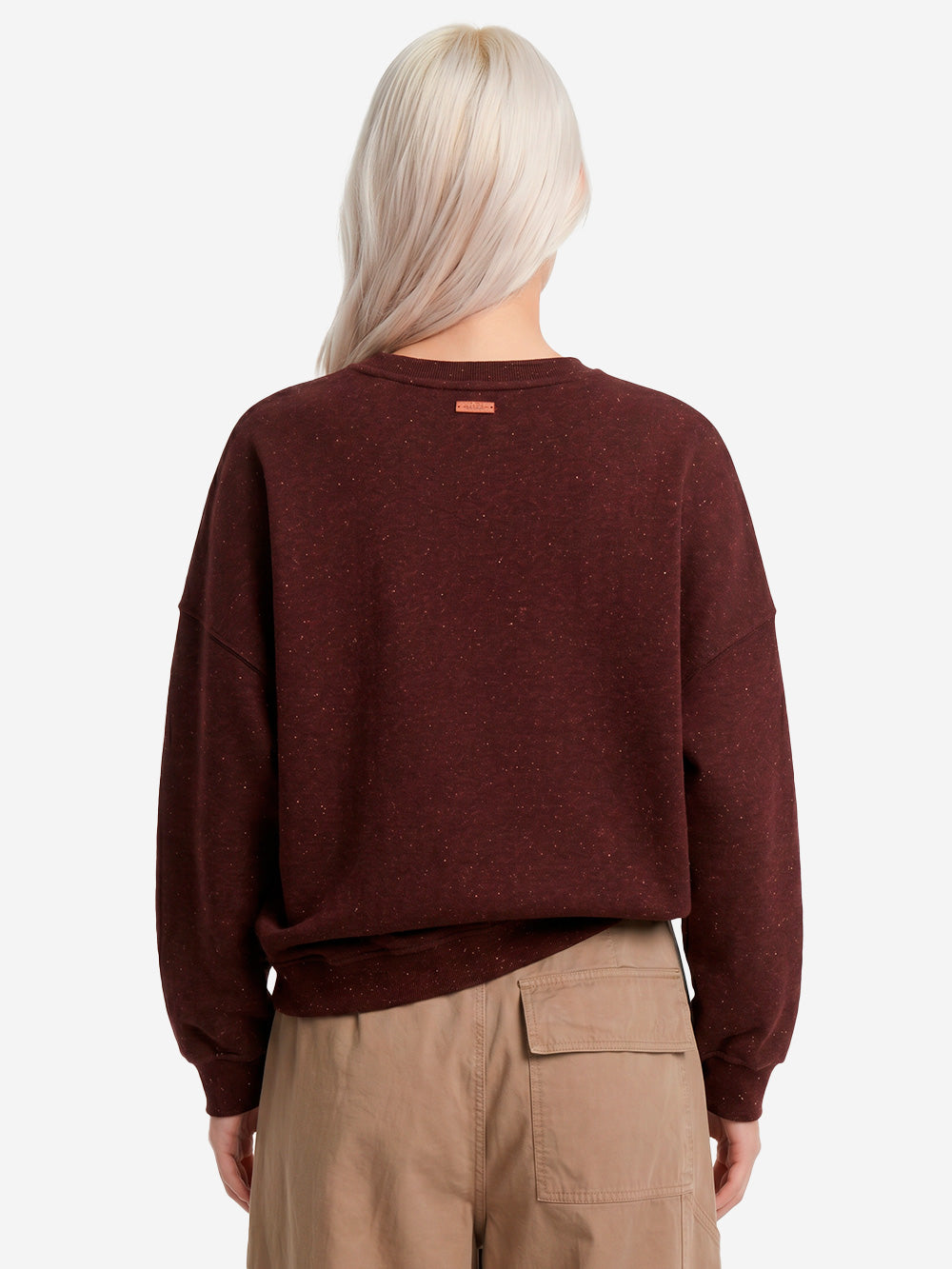 SESSUN Felpa oversize in fleece melange marrone con jacron Marrone Urbanstaroma