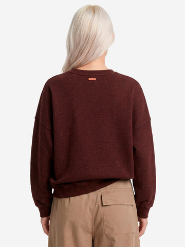 SESSUN Felpa oversize in fleece melange marrone con jacron Marrone