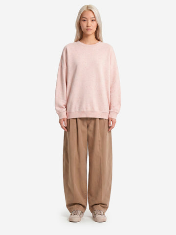 SESSUN Felpa oversize in fleece melange con jacron Panna