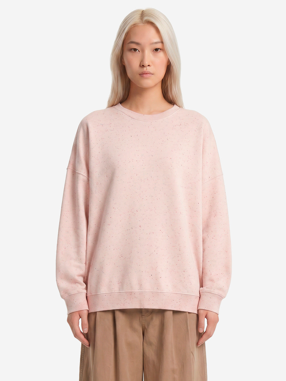 SESSUN Felpa oversize in fleece melange con jacron Panna Urbanstaroma