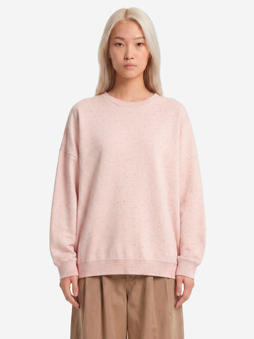 SESSUN Felpa oversize in fleece melange con jacron Panna