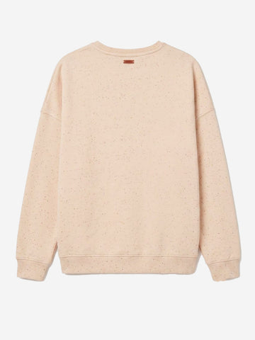 SESSUN Felpa oversize in fleece melange con jacron Panna