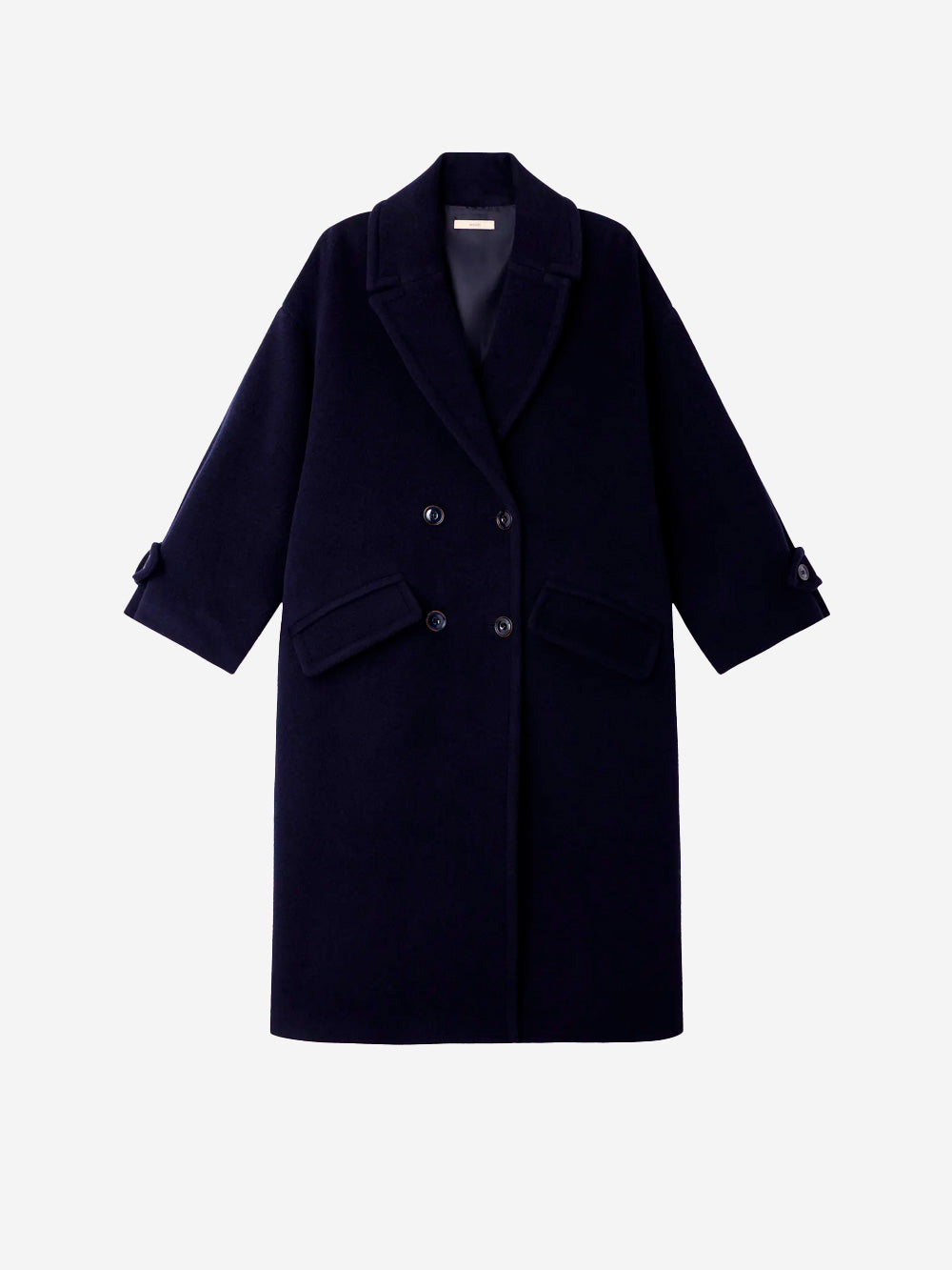 SESSUN Cappotto lungo doppiopetto 'Mia' in misto lana blu Blu Urbanstaroma