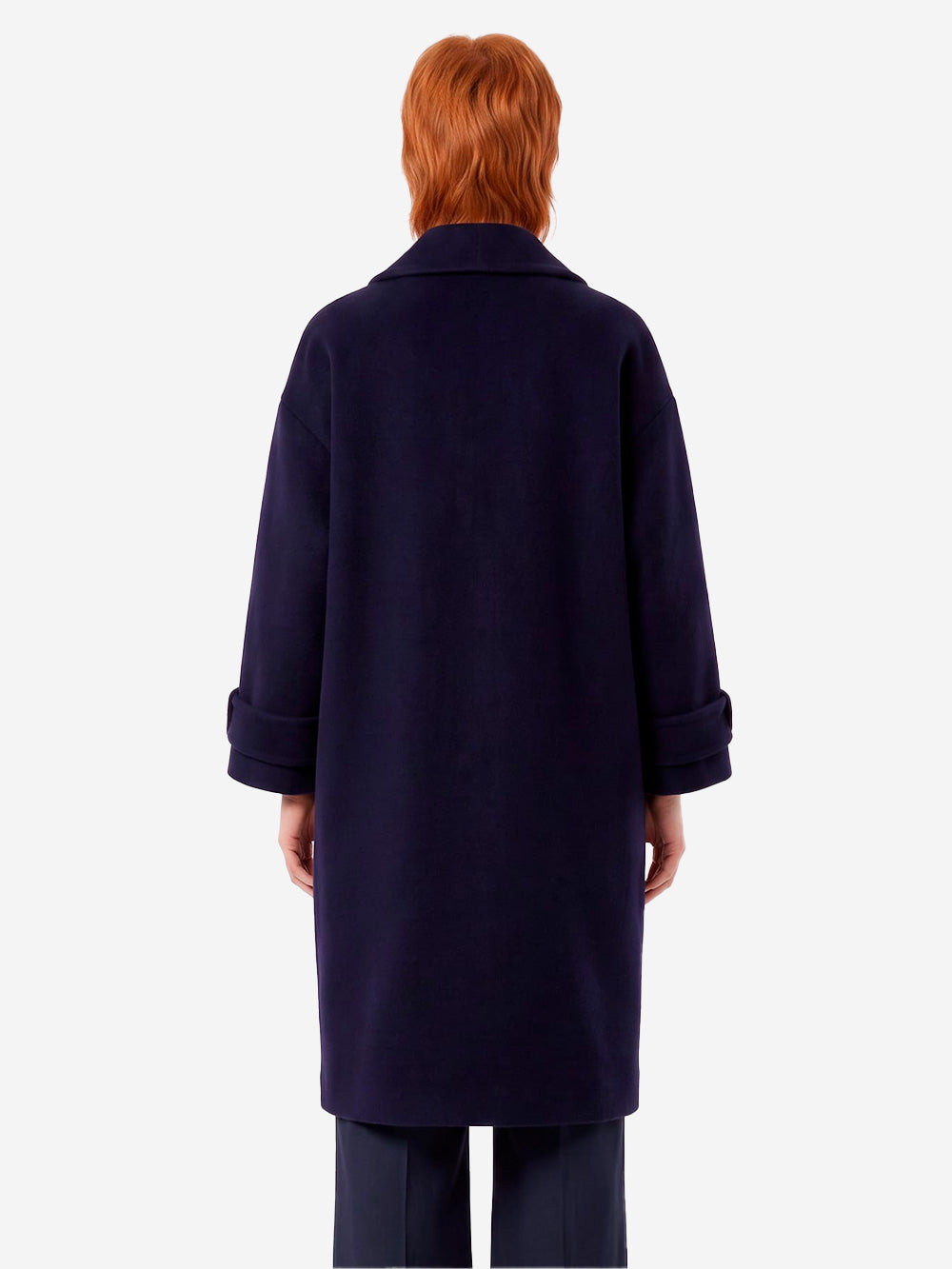 SESSUN Cappotto lungo doppiopetto 'Mia' in misto lana blu Blu Urbanstaroma
