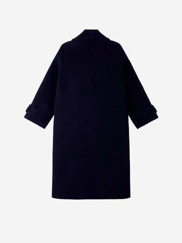 SESSUN Cappotto lungo doppiopetto 'Mia' in misto lana blu Blu