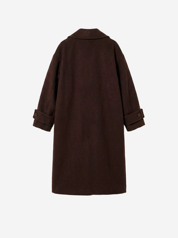SESSUN Cappotto lungo doppiopetto 'Mia' in misto lana marrone Marrone