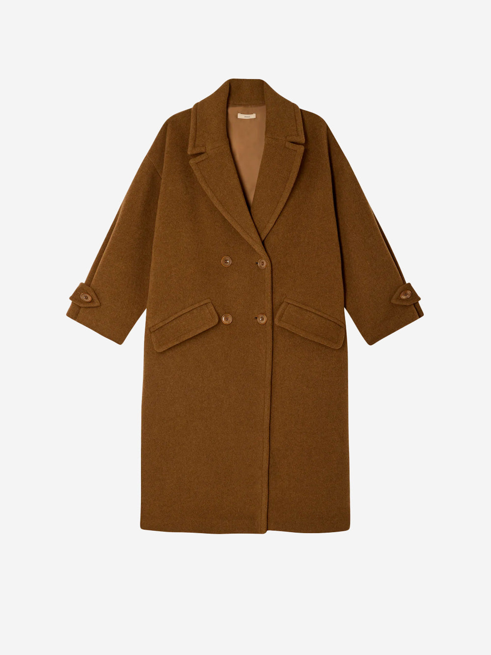 SESSUN Cappotto lungo doppiopetto 'Mia' in misto lana marrone Marrone Urbanstaroma