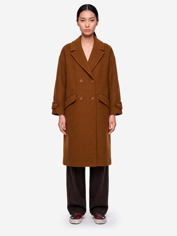 SESSUN Cappotto lungo doppiopetto 'Mia' in misto lana marrone Marrone