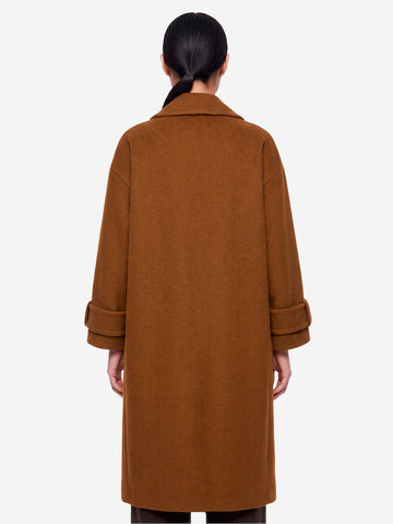 SESSUN Cappotto lungo doppiopetto 'Mia' in misto lana marrone Marrone