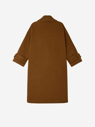 SESSUN Cappotto lungo doppiopetto 'Mia' in misto lana marrone Marrone
