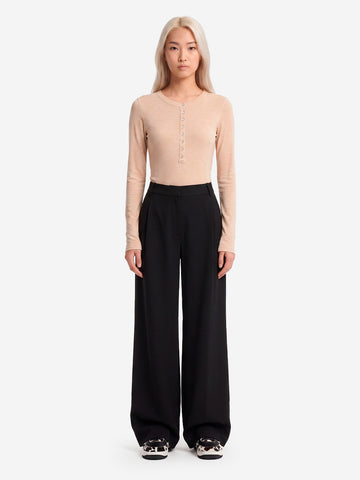 SESSUN Pantaloni pleated 'Provenco' a vita alta neri Nero