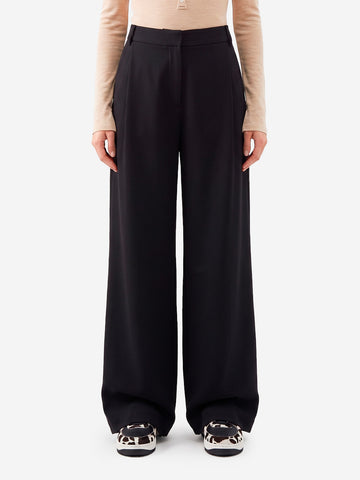 SESSUN Pantaloni pleated 'Provenco' a vita alta neri Nero