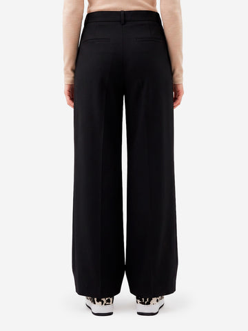 SESSUN Pantaloni pleated 'Provenco' a vita alta neri Nero