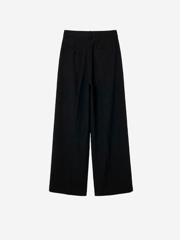 SESSUN Pantaloni pleated 'Provenco' a vita alta neri Nero