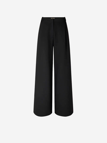 SESSUN Pantaloni pleated 'Provenco' a vita alta neri Nero