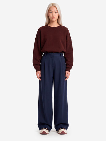 SESSUN Pantaloni pleated 'Provenco' a vita alta blu Indaco