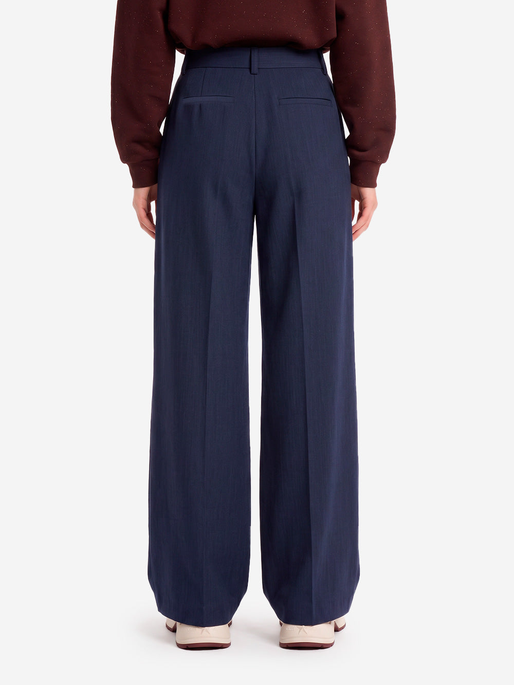 SESSUN Pantaloni pleated 'Provenco' a vita alta blu Indaco Urbanstaroma