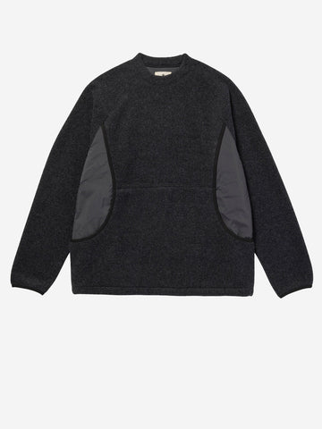 SNOW PEAK Pullover Calamai in pile di lana antracite grigio