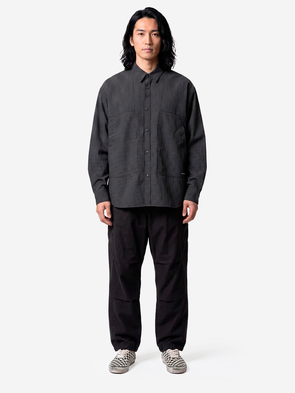 SNOW PEAK Camicia Kasuri in Ripstop antracite grigio Urbanstaroma