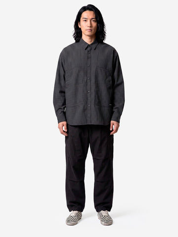 SNOW PEAK Camicia Kasuri in Ripstop antracite grigio
