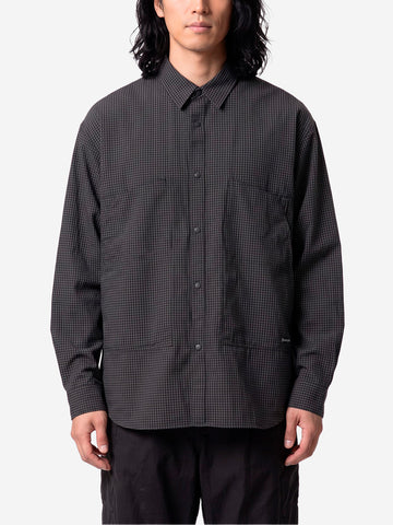 SNOW PEAK Camicia Kasuri in Ripstop antracite grigio