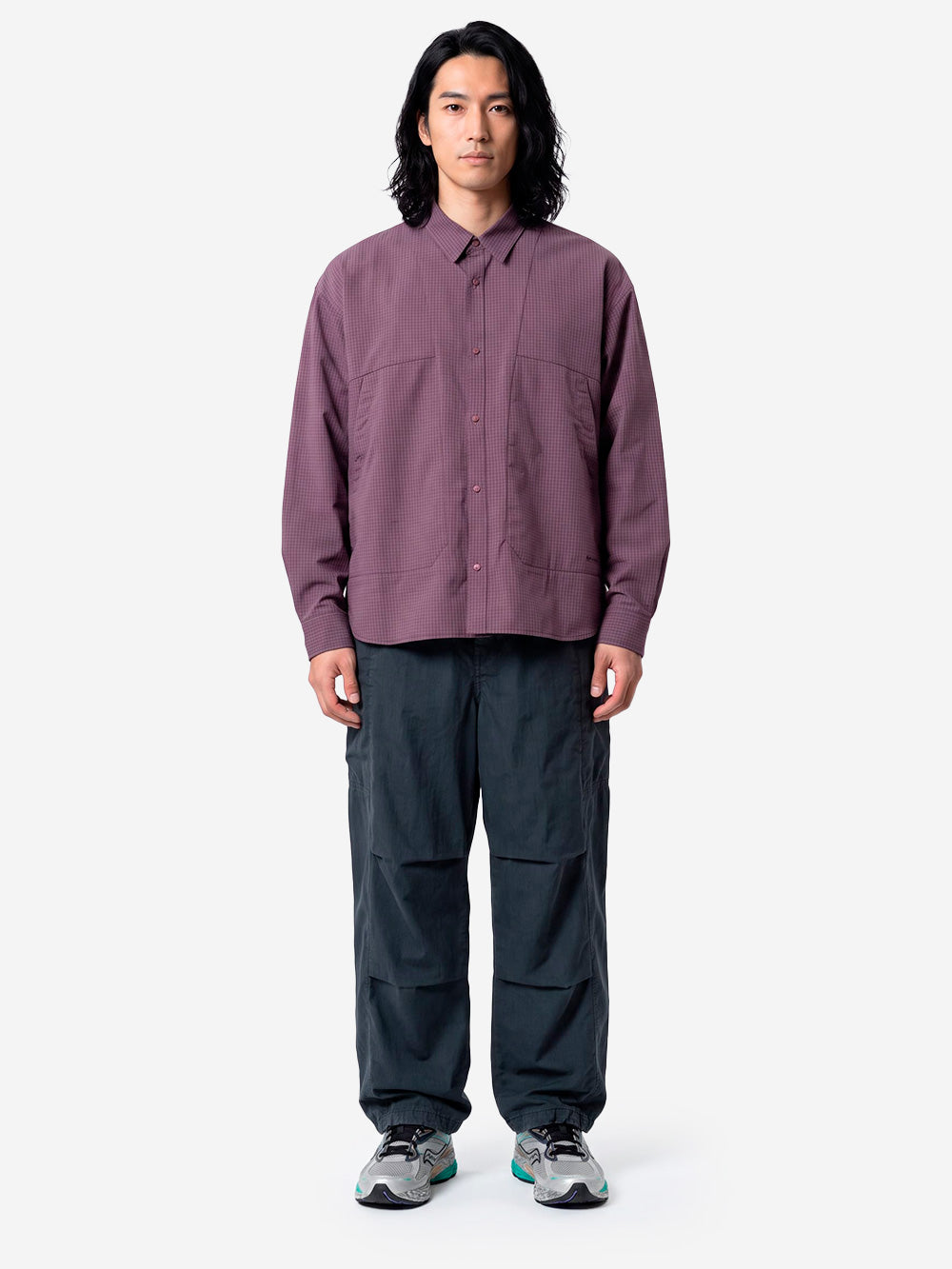 SNOW PEAK Camicia Kasuri in Ripstop lilla Lilla Urbanstaroma