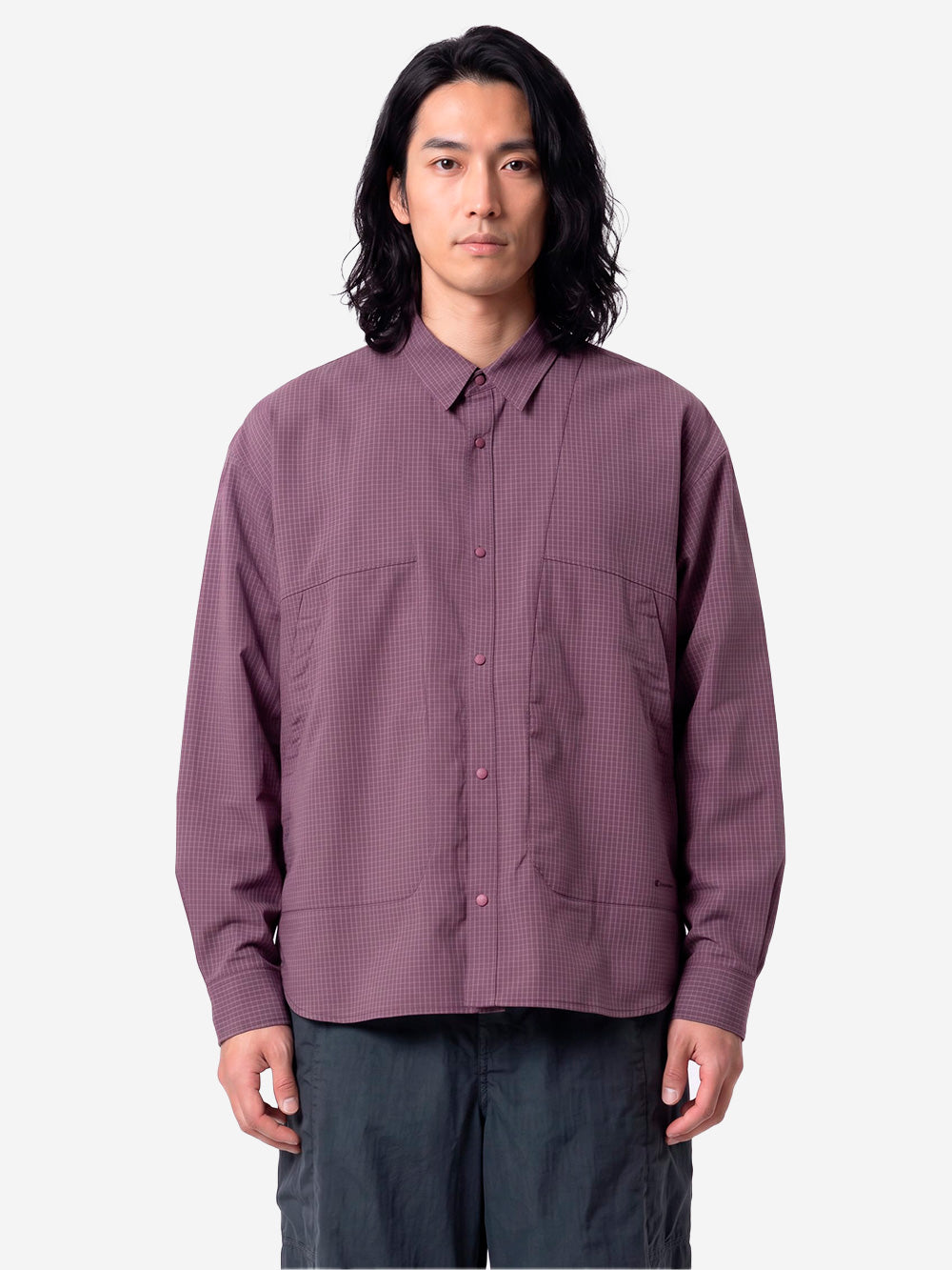 SNOW PEAK Camicia Kasuri in Ripstop lilla Lilla Urbanstaroma