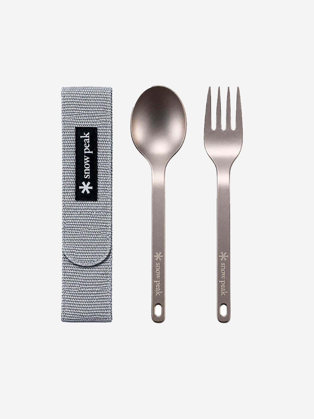 SNOW PEAK Set con cucchiaio e forchetta in alluminio grigio Urbanstaroma