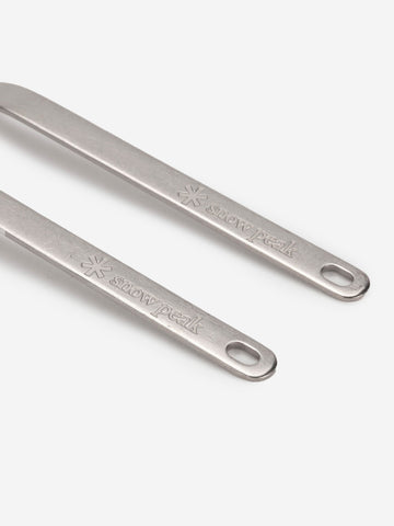SNOW PEAK Set con cucchiaio e forchetta in alluminio grigio