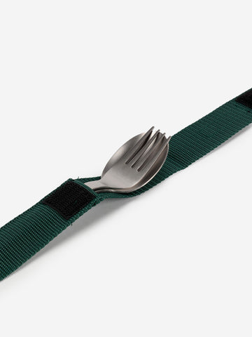 SNOW PEAK Set con cucchiaio e forchetta in alluminio grigio
