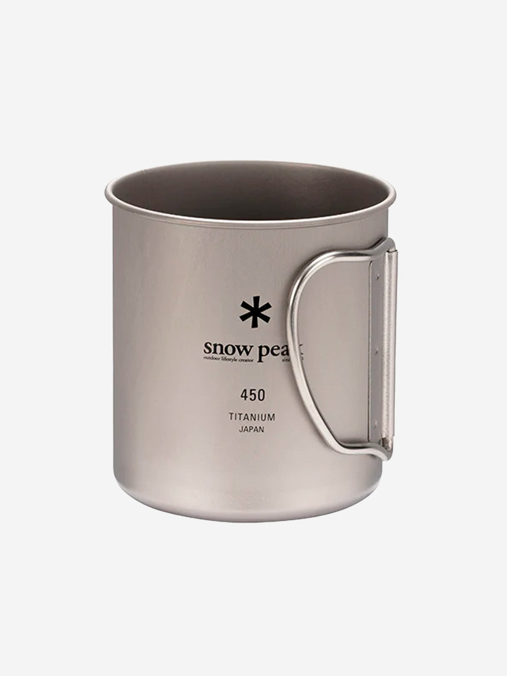 SNOW PEAK Tazza in titanio ultraleggera 'single wall' con manici pieghevoli (450 ml) grigio Urbanstaroma