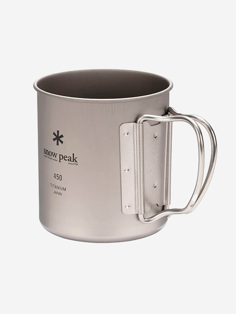 SNOW PEAK Tazza in titanio ultraleggera 'single wall' con manici pieghevoli (450 ml) grigio Urbanstaroma