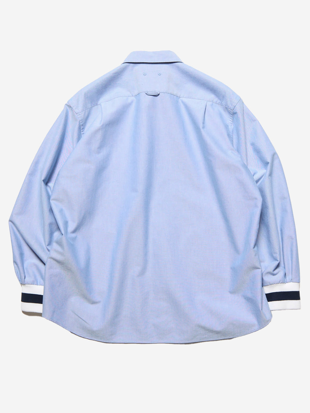 SOPHNET. Camicia Oxford con polsini a costine azzurra blu Urbanstaroma