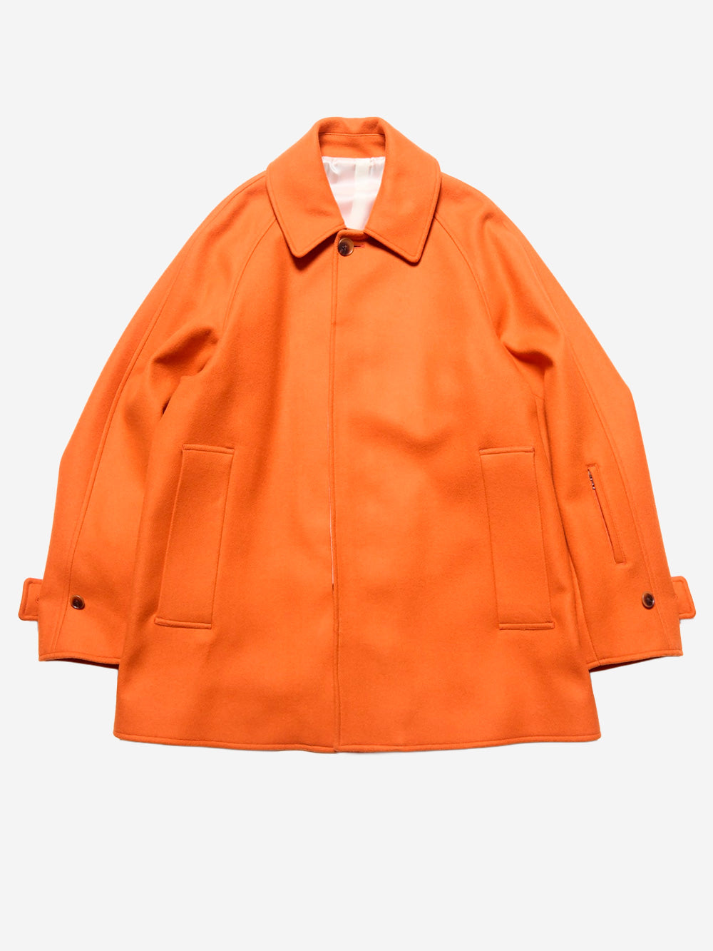 SOPHNET. Cappotto corto in melton di lana arancione arancione Urbanstaroma