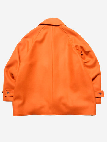 SOPHNET. Cappotto corto in melton di lana arancione arancione