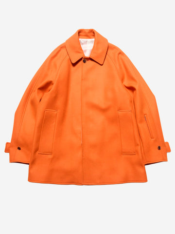 SOPHNET. Cappotto corto in melton di lana arancione arancione